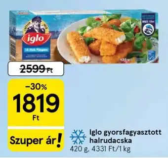 Tesco Iglo gyorsfagyasztott halrudacska ajánlat
