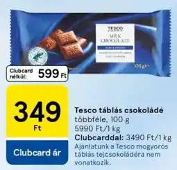 Tesco Tesco táblás csokoládé ajánlat