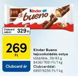 Tesco Kinder Bueno tejcsokoládés ostya ajánlat