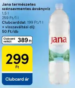 Tesco Jana természetes szénsavmentes ásványvíz ajánlat