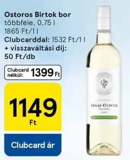 Tesco Ostoros Birtok bor ajánlat