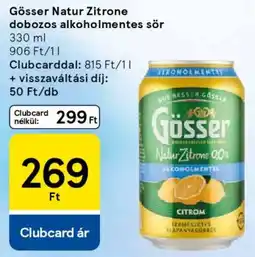 Tesco Gösser Natur Zitrone dobozos alkoholmentes sör ajánlat