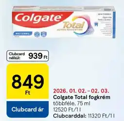 Tesco Colgate Total fogkrém ajánlat