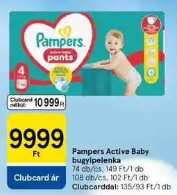 Tesco Pampers Active Baby bugyipelenka ajánlat
