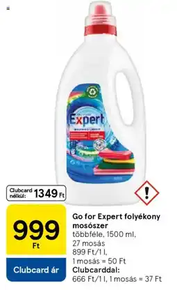 Tesco Go for Expert folyékony mosószer ajánlat