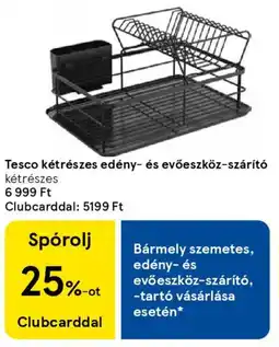 Tesco Tesco kétrészes edény- és evőeszköz-szárító ajánlat