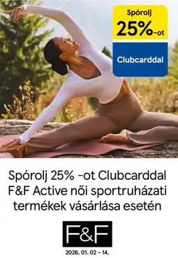 Tesco F&F Active női sportruházati termékek ajánlat