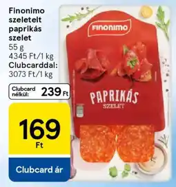 Tesco Finonimo szeletelt paprikás szelet ajánlat