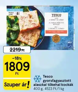 Tesco Tesco gyorsfagyasztott Szuper ár! alaszkai tökehal kockák ajánlat