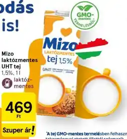 Tesco Mizo laktózmentes UHT tej ajánlat