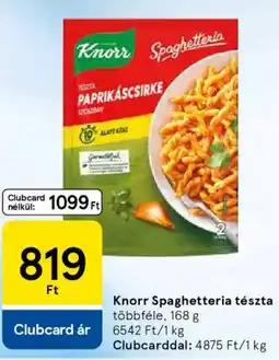 Tesco Knorr Spaghetteria tészta ajánlat