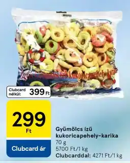 Tesco Gyümölcs ízű kukoricapehely-karika ajánlat