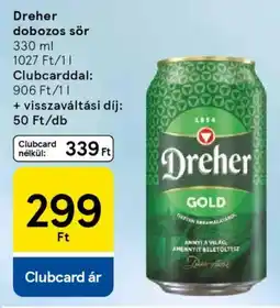 Tesco Dreher dobozos sör ajánlat