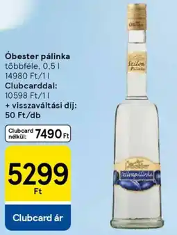 Tesco Óbester pálinka ajánlat