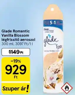 Tesco Glade Romantic Vanilla Blossom légfrissítő aeroszol ajánlat