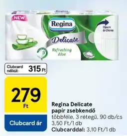 Tesco Regina Delicate papír zsebkendő ajánlat