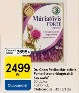 Tesco Dr. Chen Patika Máriatövis Forte étrend-kiegészítő kapszula ajánlat