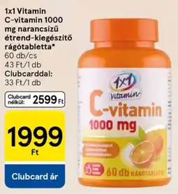 Tesco 1x1 Vitamin C-vitamin 1000 mg narancsízű étrend-kiegészítő rágótabletta ajánlat