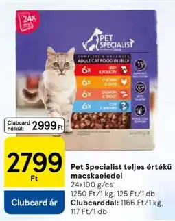 Tesco Pet Specialist teljes értékű macskaeledel ajánlat