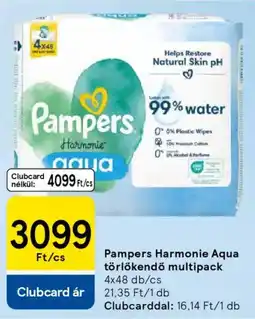 Tesco Pampers Harmonie Aqua törlőkendő multipack ajánlat