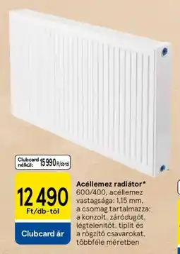 Tesco Acéllemez radiátor ajánlat