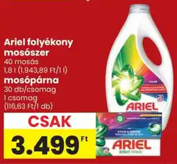 Spar Ariel folyékony mosószer, mosópárna ajánlat