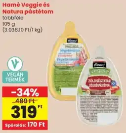 Spar Hamé Veggie és Natura pástétom ajánlat