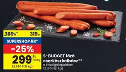 Spar S-BUDGET főző cserkészkolbász ajánlat