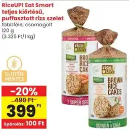 Spar RiceUP! Eat Smart teljes kiőrlésű, puffasztott rizs szelet ajánlat