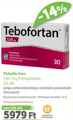 Alma Gyógyszertárak Tebofortan Filmtabletta ajánlat