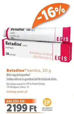 Alma Gyógyszertárak Betadine kenőcs ajánlat