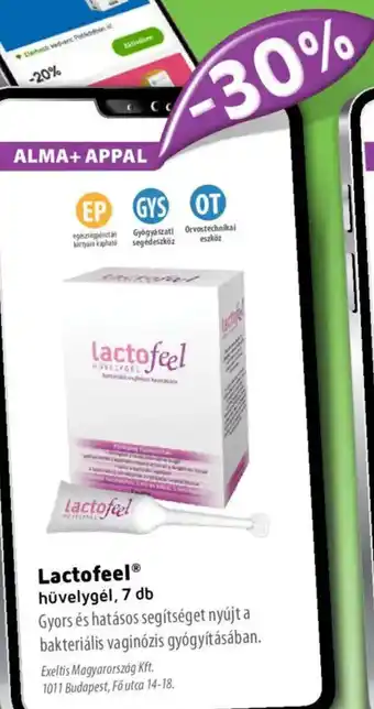 Alma Gyógyszertárak Lactofeel hüvelygel ajánlat