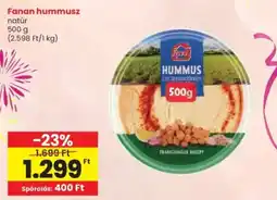 Spar Fanan hummusz ajánlat