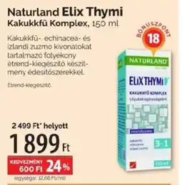 Pingvin Patika Naturland Elix Thymi Kakukkfű Komplex ajánlat