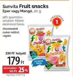 Pingvin Patika Sunvita fruit snacks eper vagy mangó ajánlat