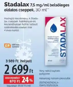 Pingvin Patika Stadalax belsőleges ajánlat