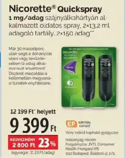 Pingvin Patika Nicorette® Quickspray ajánlat