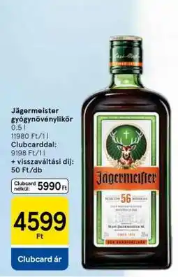 Tesco Jägermeister gyógynövénylikőr ajánlat