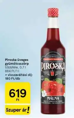 Tesco Piroska üveges gyümölcsszörp ajánlat