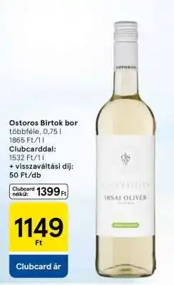 Tesco Ostoros Birtok bor ajánlat