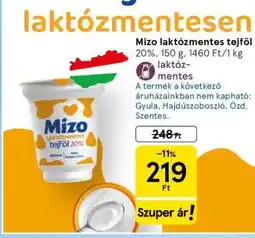 Tesco MIZO Laktózmentes tejföl ajánlat