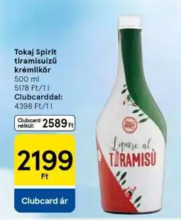 Tesco Tokaj Spirit tiramisuzű krémlikőr ajánlat