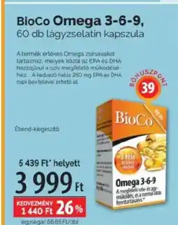 Pingvin Patika BioCo Omega BioCo Omega 3-6-9, 60 db lágyzselatin kapszula ajánlat