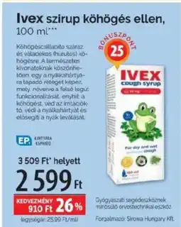 Pingvin Patika Ivex szirup köhögés ellen ajánlat