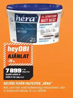 OBI Beltéri fehér falfesték,,héra" ajánlat