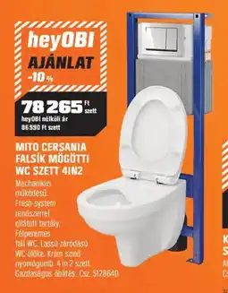 OBI Mito cersania falsík mögötti wc szett 41n2 ajánlat