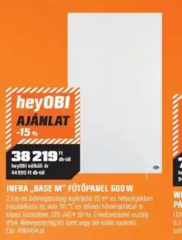 OBI Infra,,base m" fütőpanel 600 w ajánlat