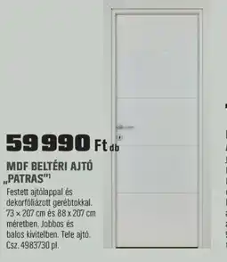 OBI Mdf beltéri ajtó „patras"¹ ajánlat