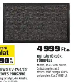 OBI Obi lábtörlők, többféle ajánlat