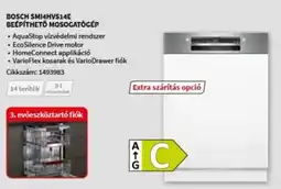 MediaMarkt BOSCH SMI4HVS14E BEÉPÍTHETŐ MOSOGATÓGÉP ajánlat